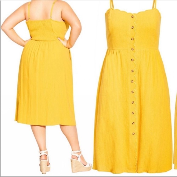 CITY CHIC Sleeveless Scallop Button Dress - Picture 5 of 9